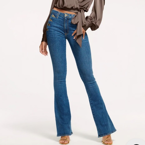 NWT $255 Ramy Brooks Helena Jeans Size: 24 Medium Wash - Picture 2 of 5